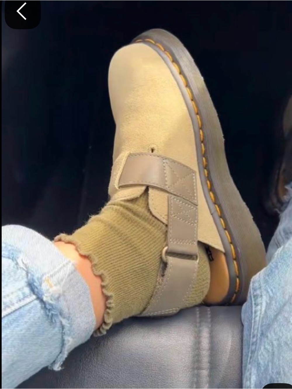 Dr. Martens Olive Green Leather Buckle Clog